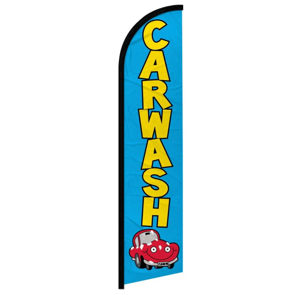 Car Wash (Blue) Windless Banner Flag Flag Corps, Inc. Flags & Flagpoles