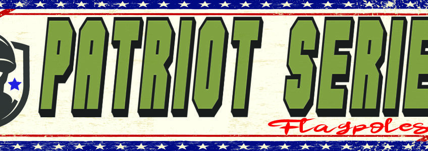 Patriot Series Flagpoles banner with stars.